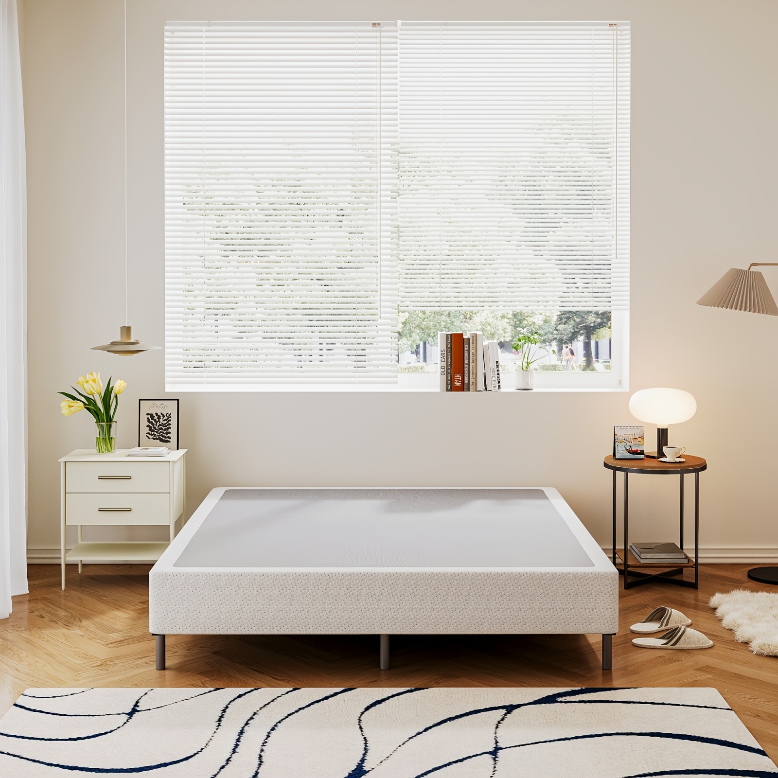 9 inch metal box spring only heavy duty box spring with fabric cover easy assembly non slip  