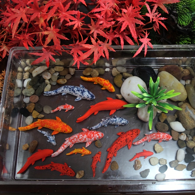 50pcs Floating Fishes Ornament Plastic Goldfish Artificial