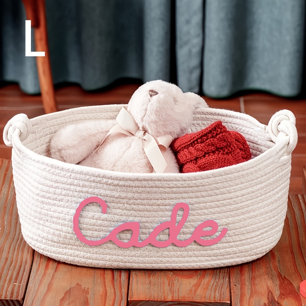 TEMU A Personalized Custom Name Letter Storage Basket, Book Organizer Box, Gift Basket, Cosmetics Storage Box, Valentine's Day Gift, Christmas Gift,