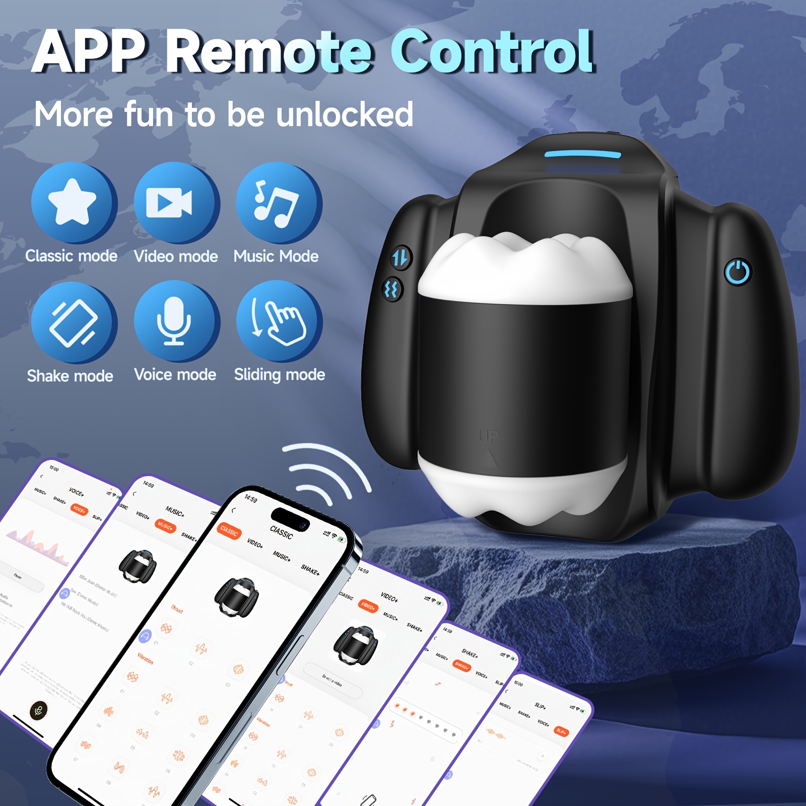1pc Male Masturbator Automatic Suction Vibrator Telescopic Vibration Mini Handle Masturbator Cup Penis Massager Texture Soft Silicone Masturbator Cup 10 Frequency Vibration 3-speed Telescopic Masturbator Pocket Cup With Phone Holder And APP