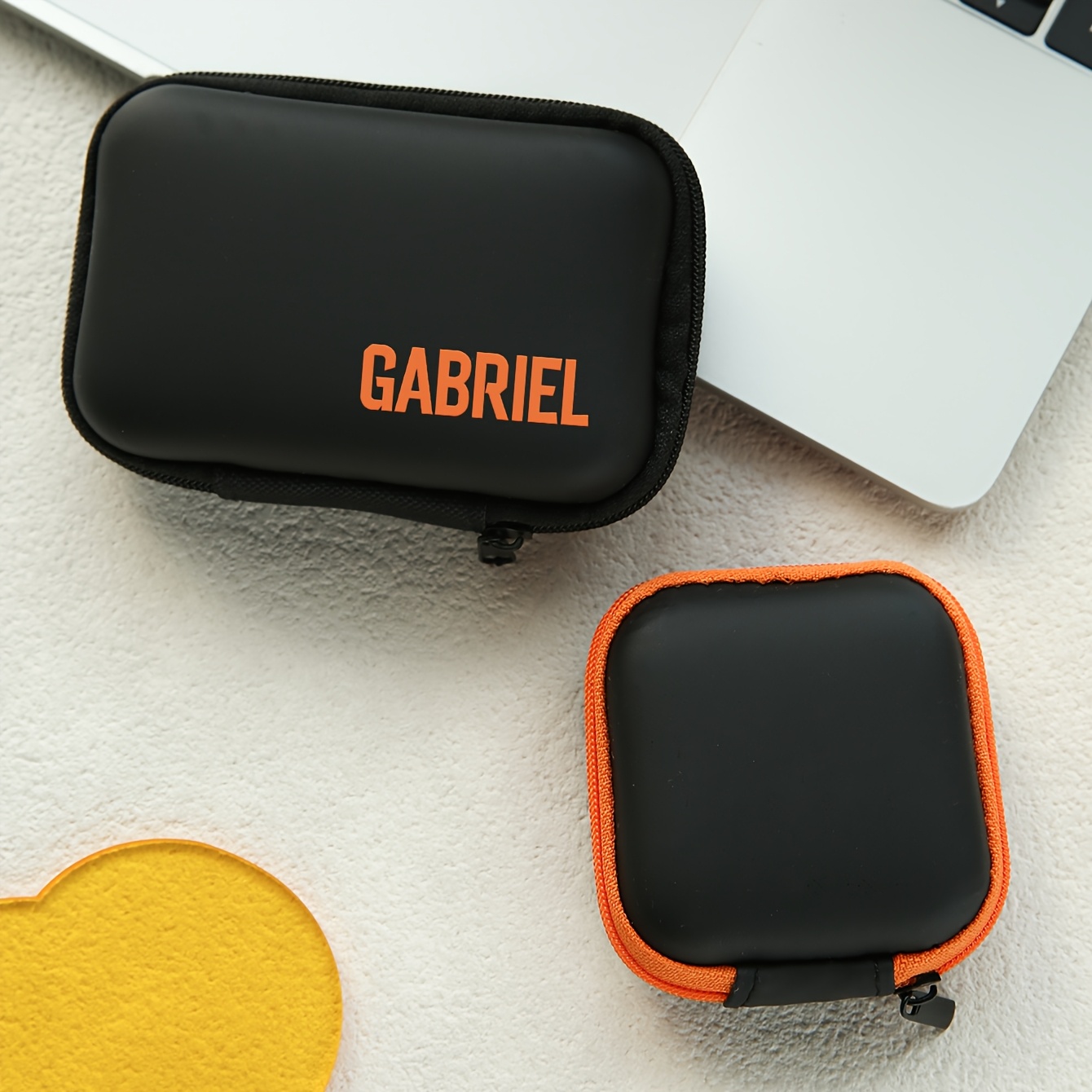 TEMU Customized 2pcs Mini Hard Shell Travel Storage Bag Personalized Name Portable Headphone Case Earphone Organizer For Cables Usb Tanglefree Gym