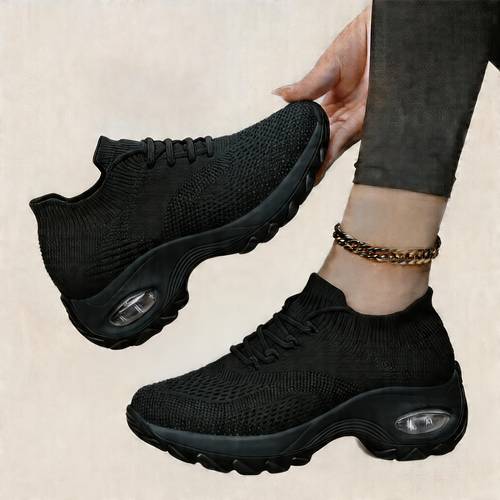 zapatillas ortopédicas para mujer, zapatos de caminar elegantes, zapatos casuales , zapatillas de running para carretera, zapatos de tenis transpirables antideslizantes, zapatillas de malla con cámara de aire, soporte para el pie, adecuadas para correr, fitness, y uso casual