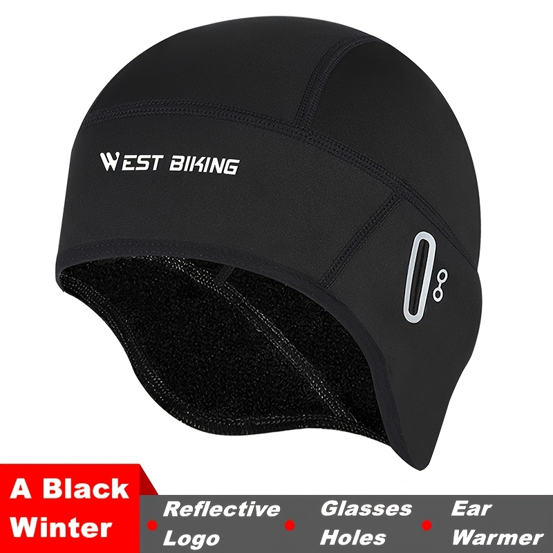 West Biking Winter Bicycle Hat Bike Liner Thermal Quick Dry Breathable Ear Warmer Cycling Headwear
