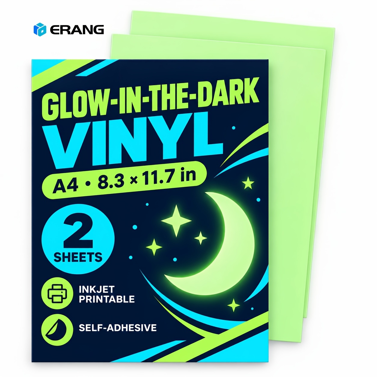 TEMU -the-dark Vinyl Sticker Paper A4, 2 Sheets Self-adhesive Inkjet Printable, Luminous Vinyl For Journaling & Crafts