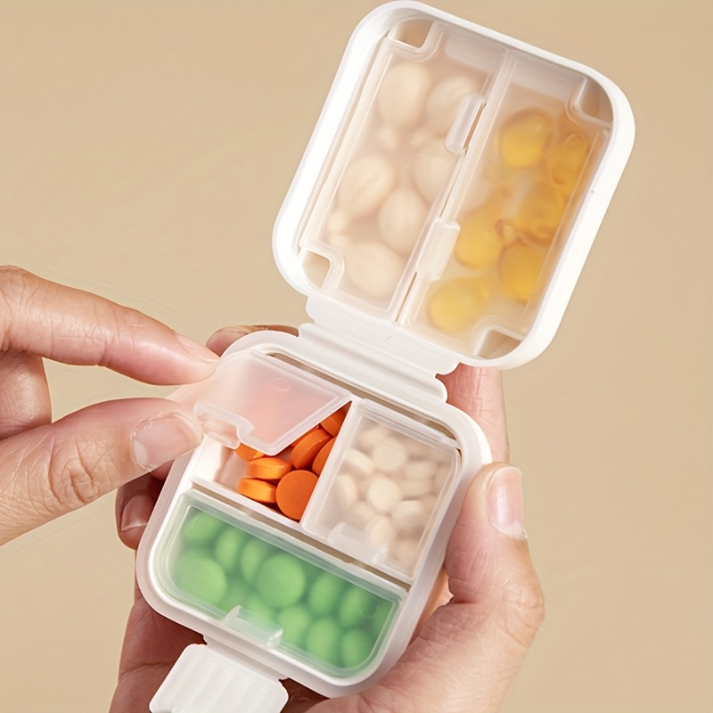 Personalized Mini Pill Box with Compartments, Travel Organizer