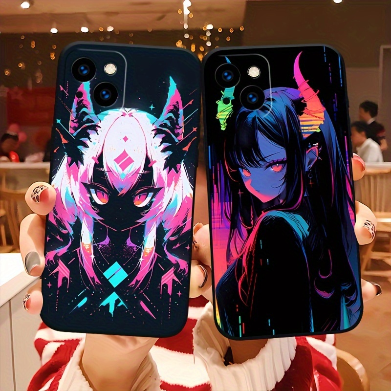 Anime Style Luminous TPU Phone Case for iPhone 15 14 Plus, 13, 12 Mini,  11 Pro, XR, XS Max, X, 7, Plus, SE2, SE3 Shockproof Protective Cov