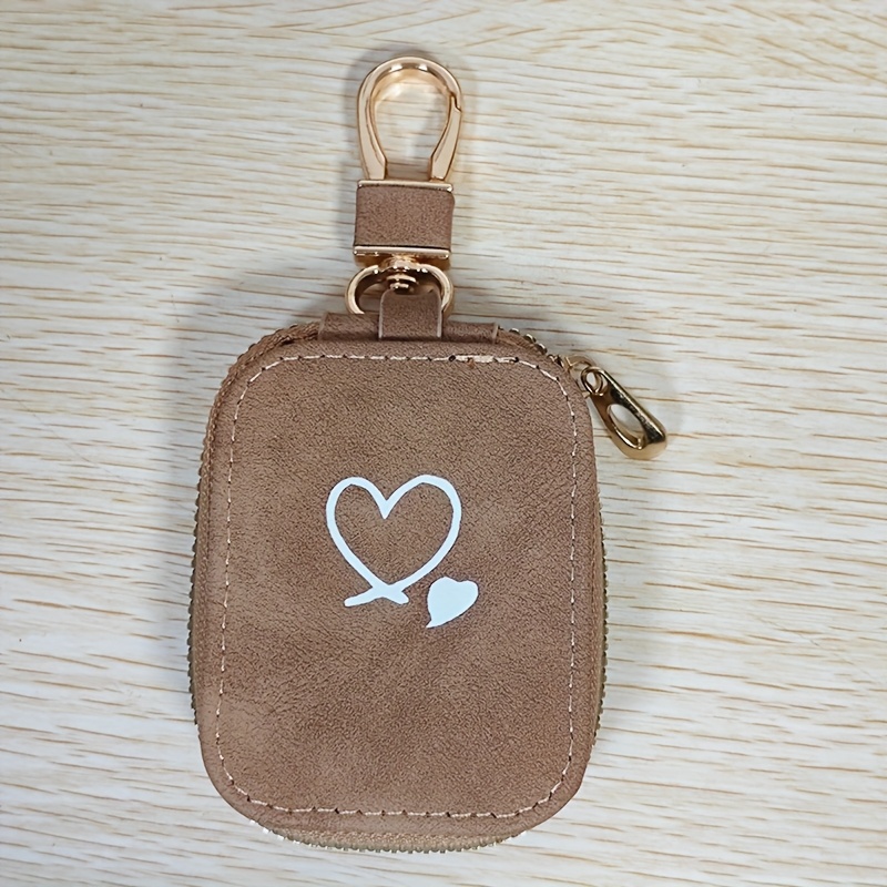 Image of Portable Heart-patterned Earphone Case Protective Storage Pouch, Suitable For Bluetooth Earphones Airpods Protective Cover, /3/4/pro/pro Universal Protective Case With Mesh Pocket And Keyring