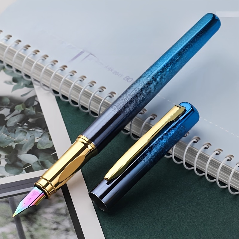 

Metal Fountain Pen With Quick-drying Iridium Extra Fine Point 0.38mm, Click-off Cap Closure For Smooth Writing, Ideal For Business, Office, School, And Gift - Compatible With Ink Cartridge.