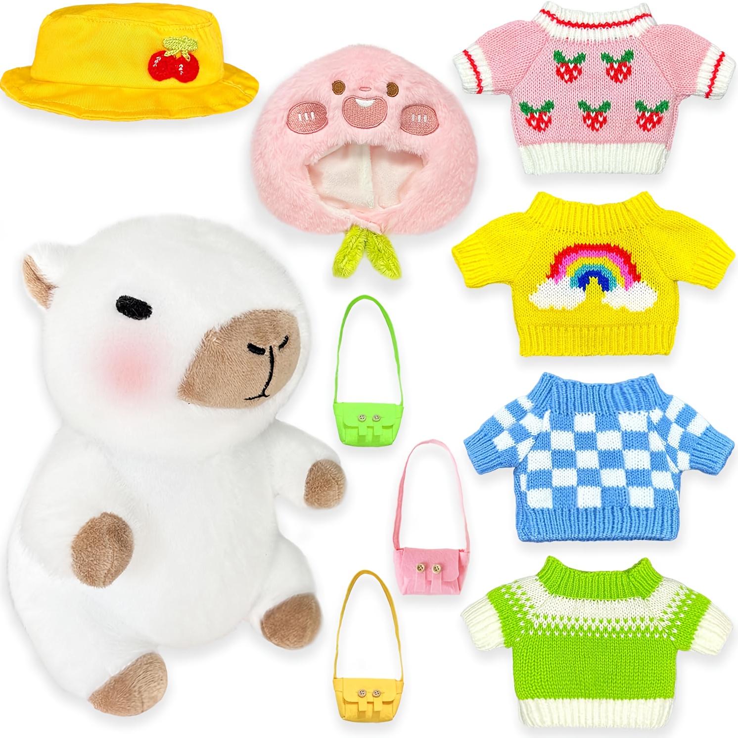 HURRISE Vêtements de jouet en peluche de canard 3 pièces ensemble canard en peluche jouet
