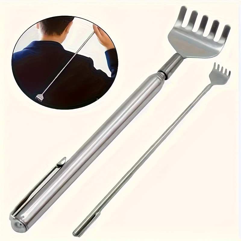 

1pc Stainless Steel Retractable Back Scratcher, Adjustable Height Manual Massage Tool For And Home