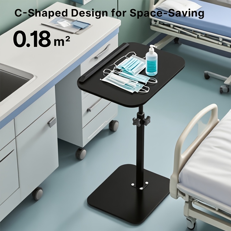 TEMU Adjustable Nursing Side Table, Bedside Table, 360° Rotating Side Table Sofa Side Table, For Living Room, Bedroom, Tray Table, For Sofa,