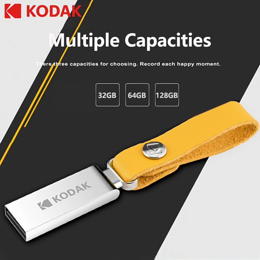 

Clé USB Kodak Haute Vitesse 2.0 - Design de Stylo en Métal , Disponible en 32GB, 64GB, 128GB - Parfaite pour la Musique en Voiture & l' de Bureau