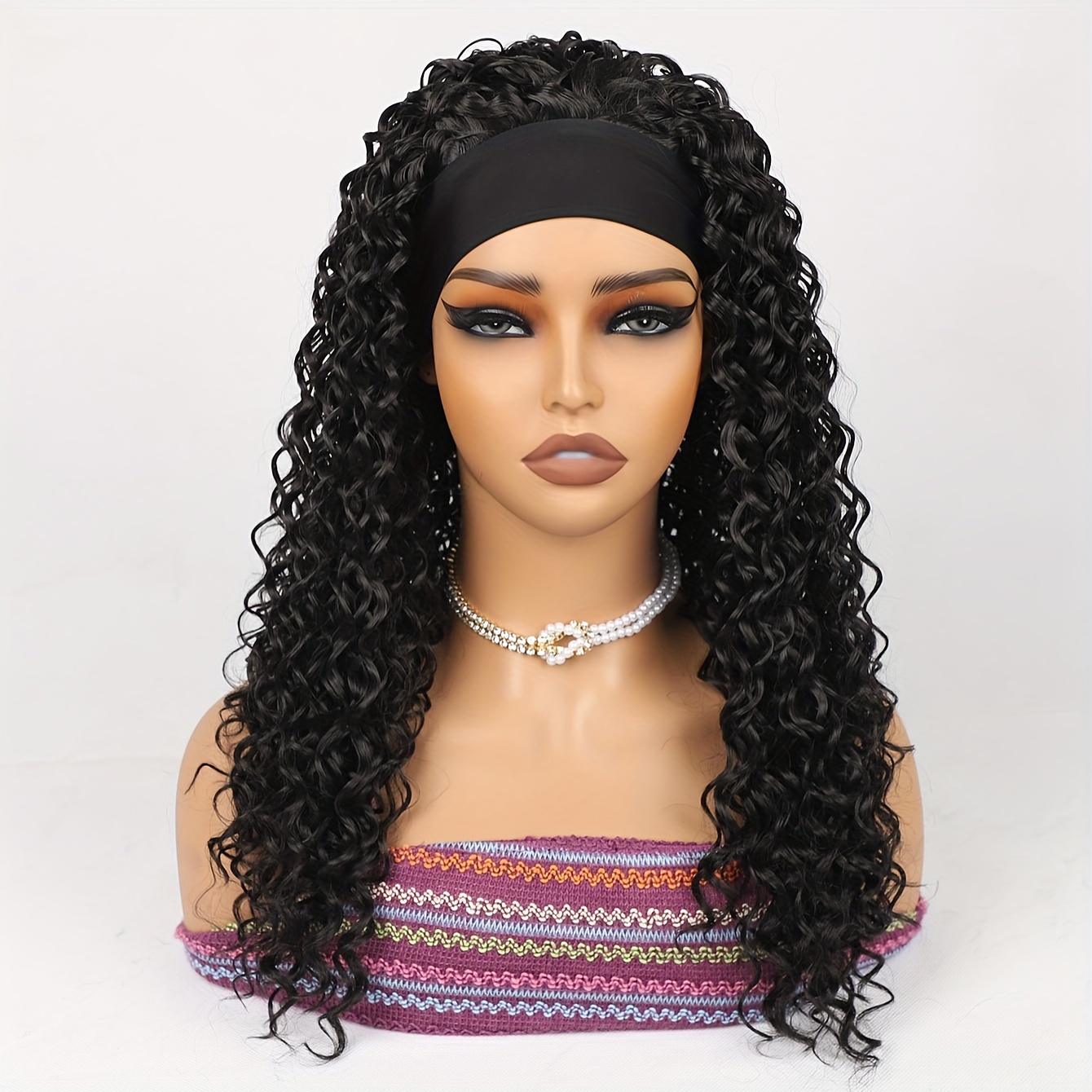 Headband Wig Curly Headband Wigs Women Synthetic Water Wave Temu