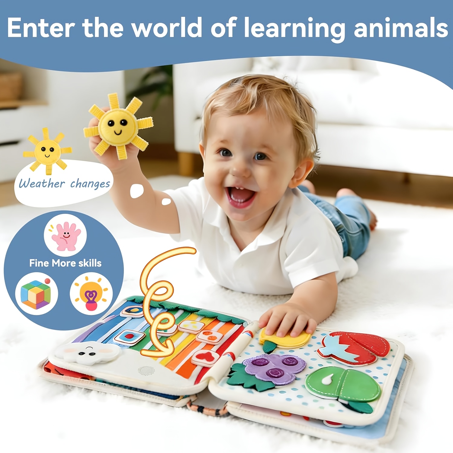 Tiger Cloth Book - Vibrant Colors, Features a Variety of Engaging Activities And Fun Animal Illustrations, Helps Develop 'S Motor Skills And Cognitive Abilities, Made of Tear-Resistant Felt, a Quiet Book for Early Education And Play