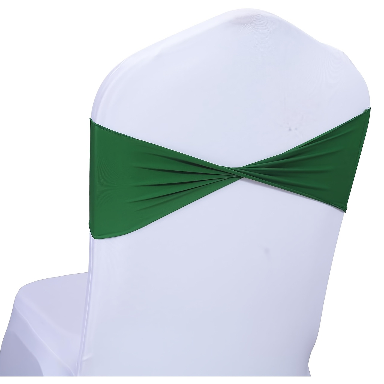 

10pcs Green Chair Sashes With Bow - Stretchable, Non-slip Polyester Chair Bands For Weddings, Parties, Home & Hotel Decor - Ideal For Anniversaries,