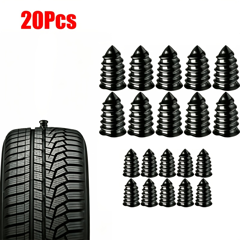 TEMU Kit di in gomma per riparazione pneumatici 20/40 pezzi, per auto/moto/camion/scooter, strumento di riparazione per forature pneumatici a vuoto
