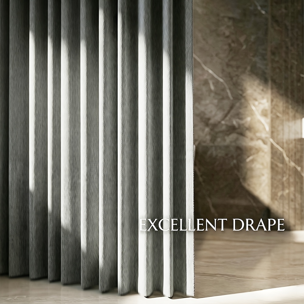 Foldable Shower Curtain with Hooks, Thick Fabric Panel
