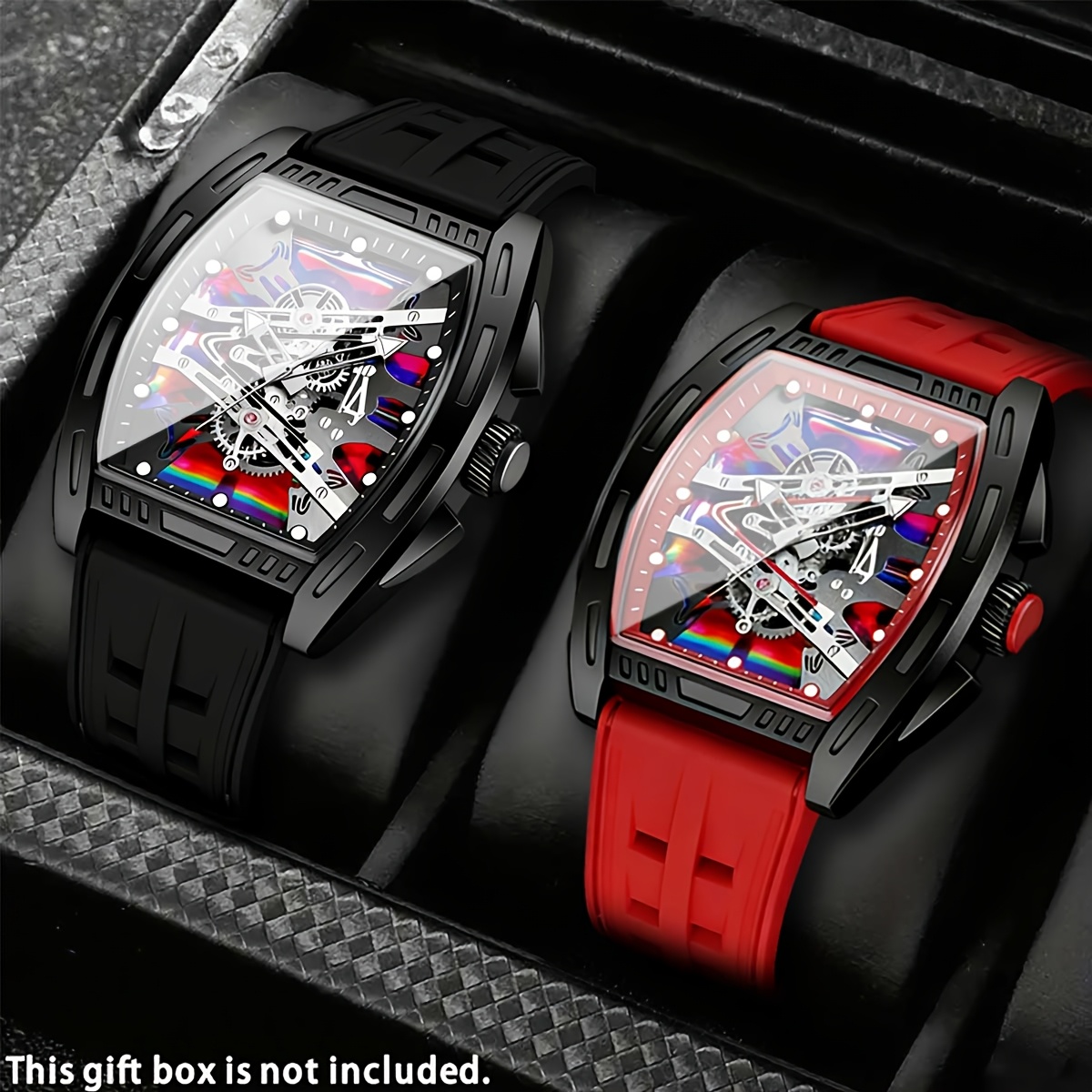 2pcs Minimalist Silicone Sports Watch Set - Round Quartz Watch With Hands, Suitable For Easter, Christmas Gifts, Birthday Present, Fashionable Watch For, Graduation, Father' Day (no)