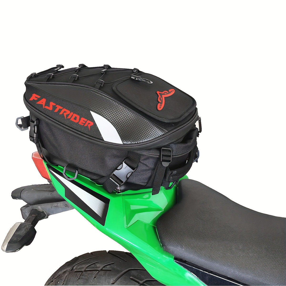 Bolsa de para motocicleta negra con Mochila de lycra expandible  para y almacenamiento de equipo, ideal para bicicletas eléctricas,