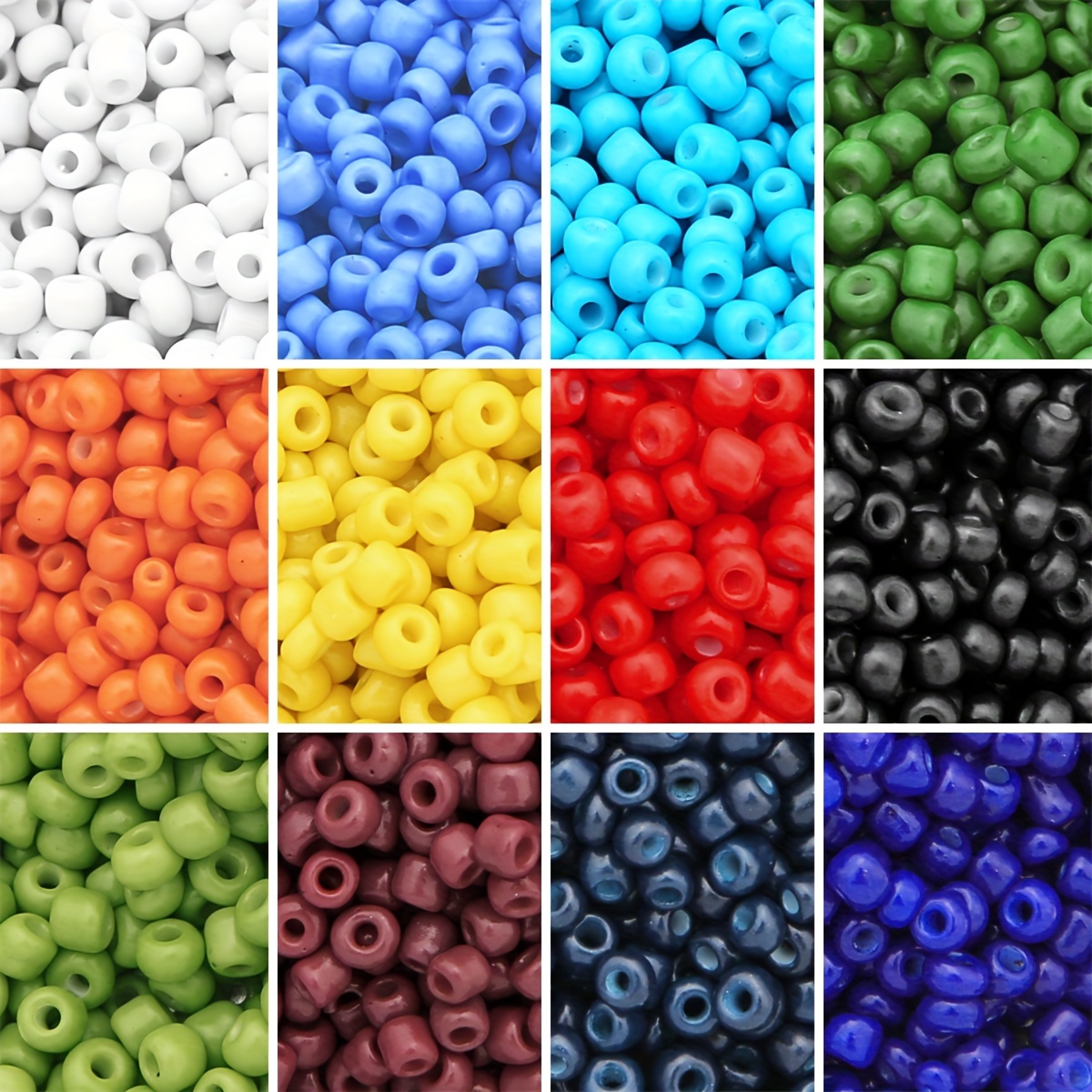 250/620/1000pcs Solid Color Glass Enamel Beads