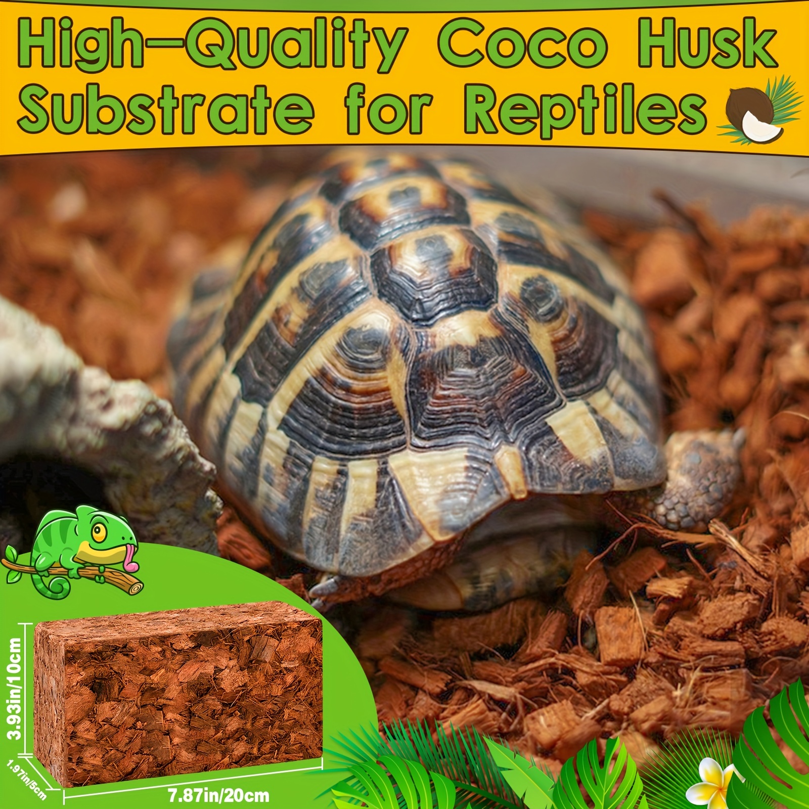 2/4/6/8/12/16 Pack Compressed Coconut Chip Substrate For Reptiles Natural  Coconut Husk Reptiles Bedding, Coco Husk Chip Terrarium Substrate For Snakes