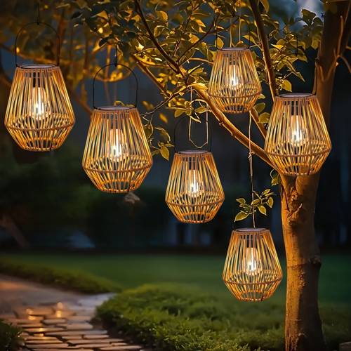 4 2 1pc solar lanterns outdoor solar lights hanging solar lights for gardens patios trees lawns and bohemian style lanterns gifts yard decor hanging lanterns outdoor glow lights