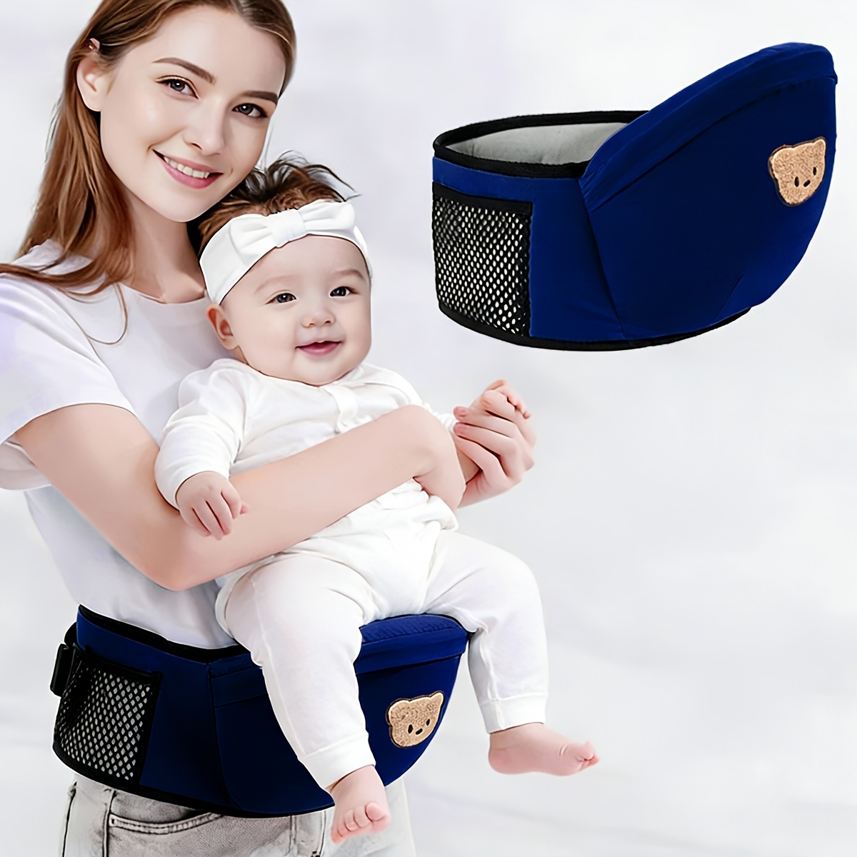 TEMU 1pc Seat, 30 Degree Reclined Seat With Support And Storage Bag - Comfortable Seating, Adjustable And Portable For Baby Travel, Essential For New