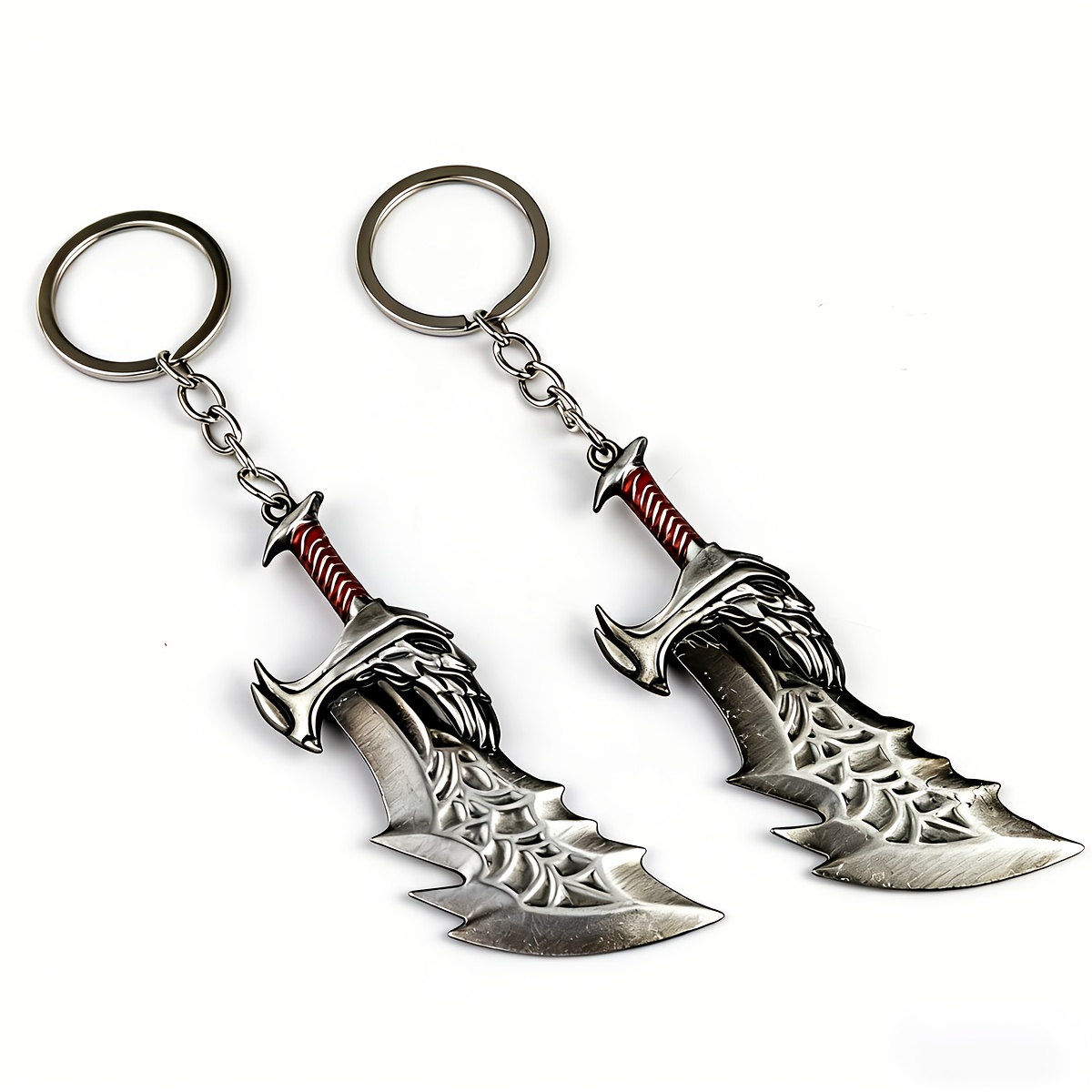 2pcs Vintage Distressed Skull Knife Keychain Exquisite Design With Red Accent Details Ancient Century Style Keychain Practical Tool For Opening Packages Key Backpack Pendant Perfect Stylish & Gift For