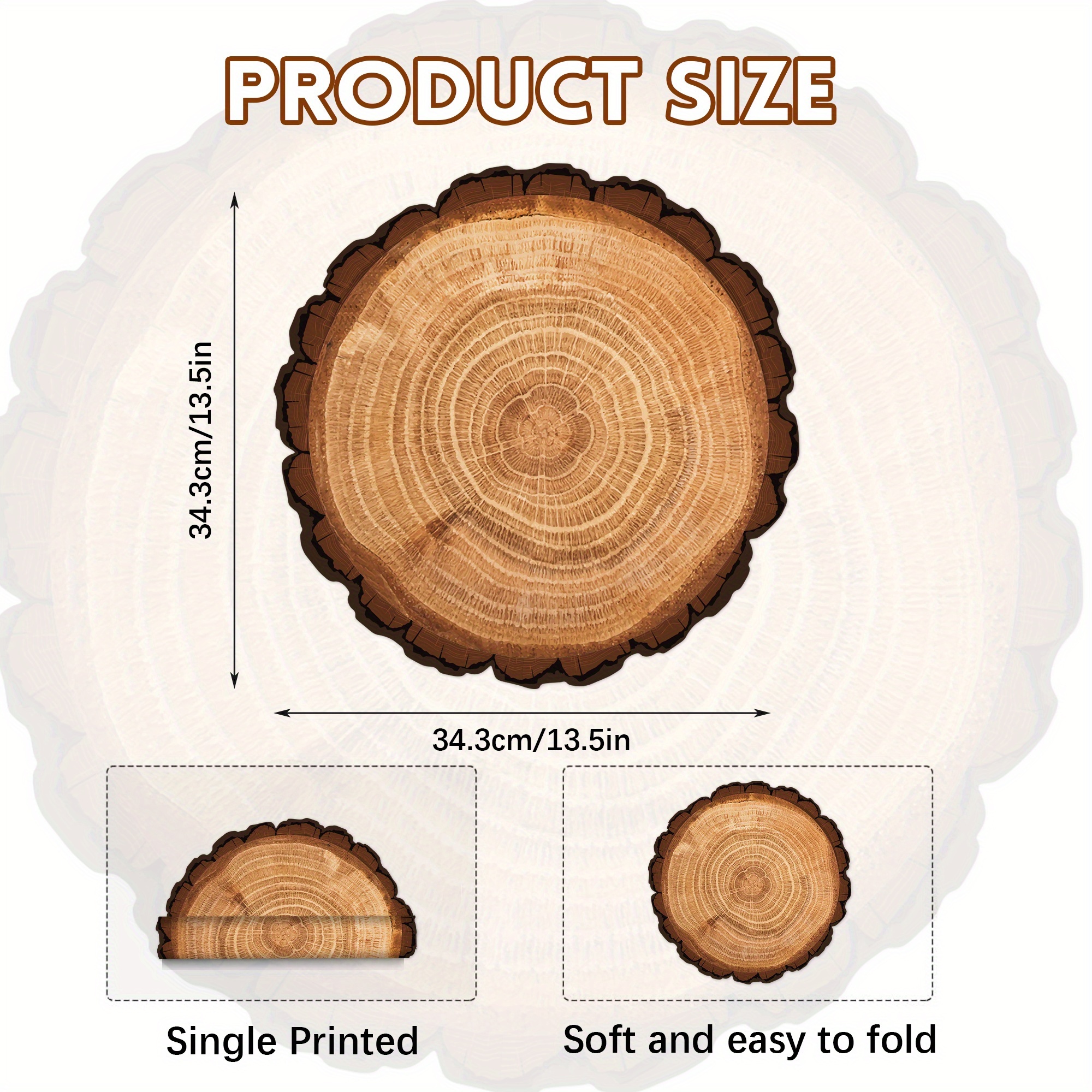 Image of 12pcs Irregular Wood Grain Placemat Paper, Tree Pattern Placemat For Birthdays Christmas Winter Parties Table Decorations Supplies