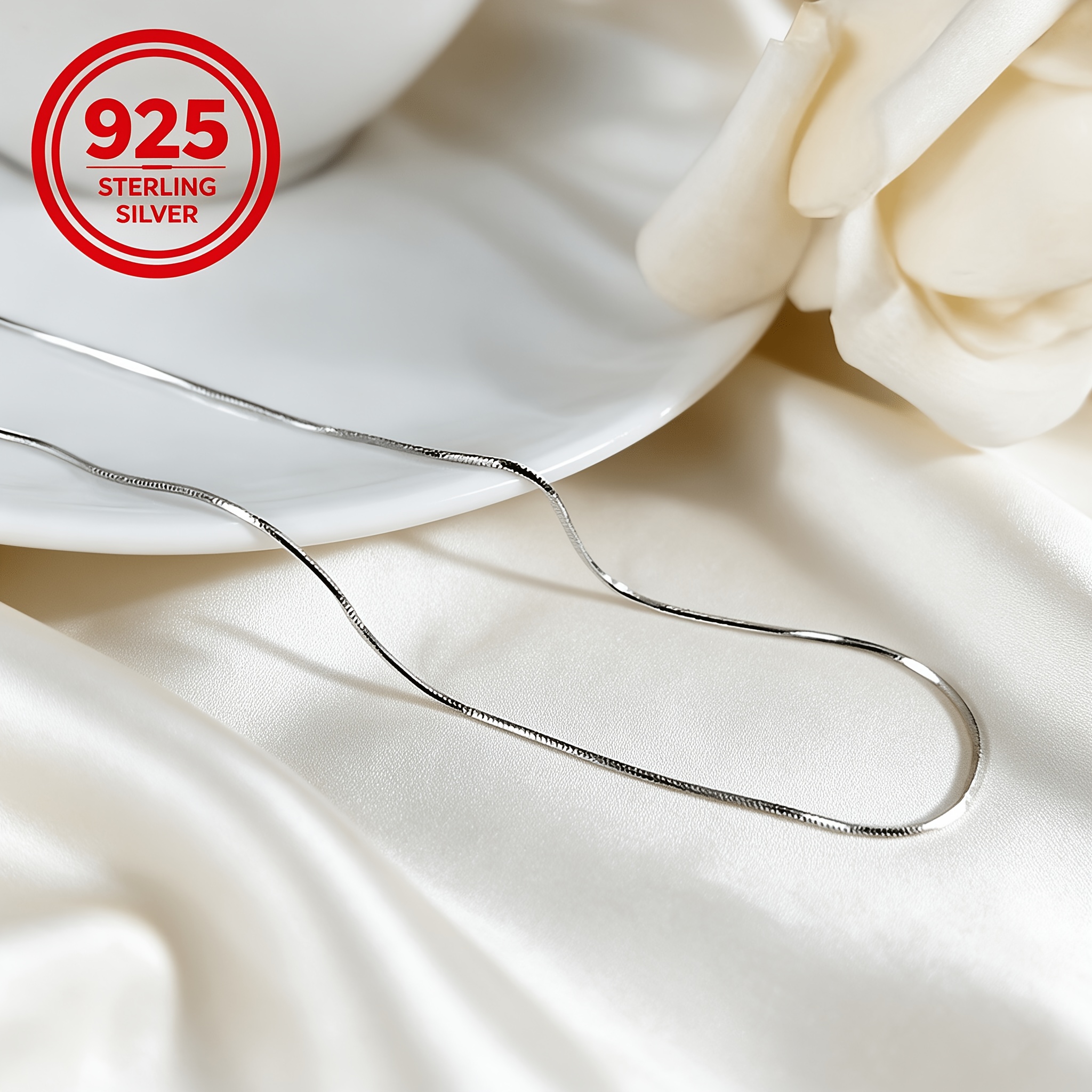 925 Silver Low-Allergy Fine Snake Bone Necklace