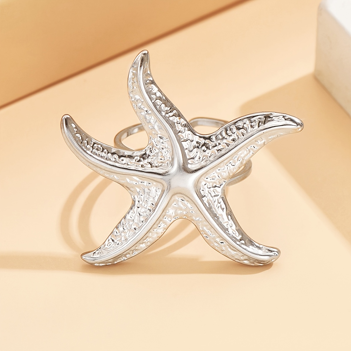 Nautical Starfish Shaped Open Ring for Teenagers