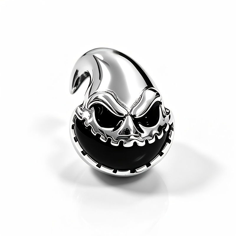 TEMU 1pc 925 Silver Plated Halloween Spooky Charm Bead Large Hole Fit Original Snake Bracelet, Jewelry Making Gift For Women