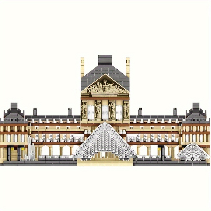 

3377 Particles French Louvre Building Model High Difficulty Small Particle Assembly Puzzle Building Blocks Ornaments Gifts