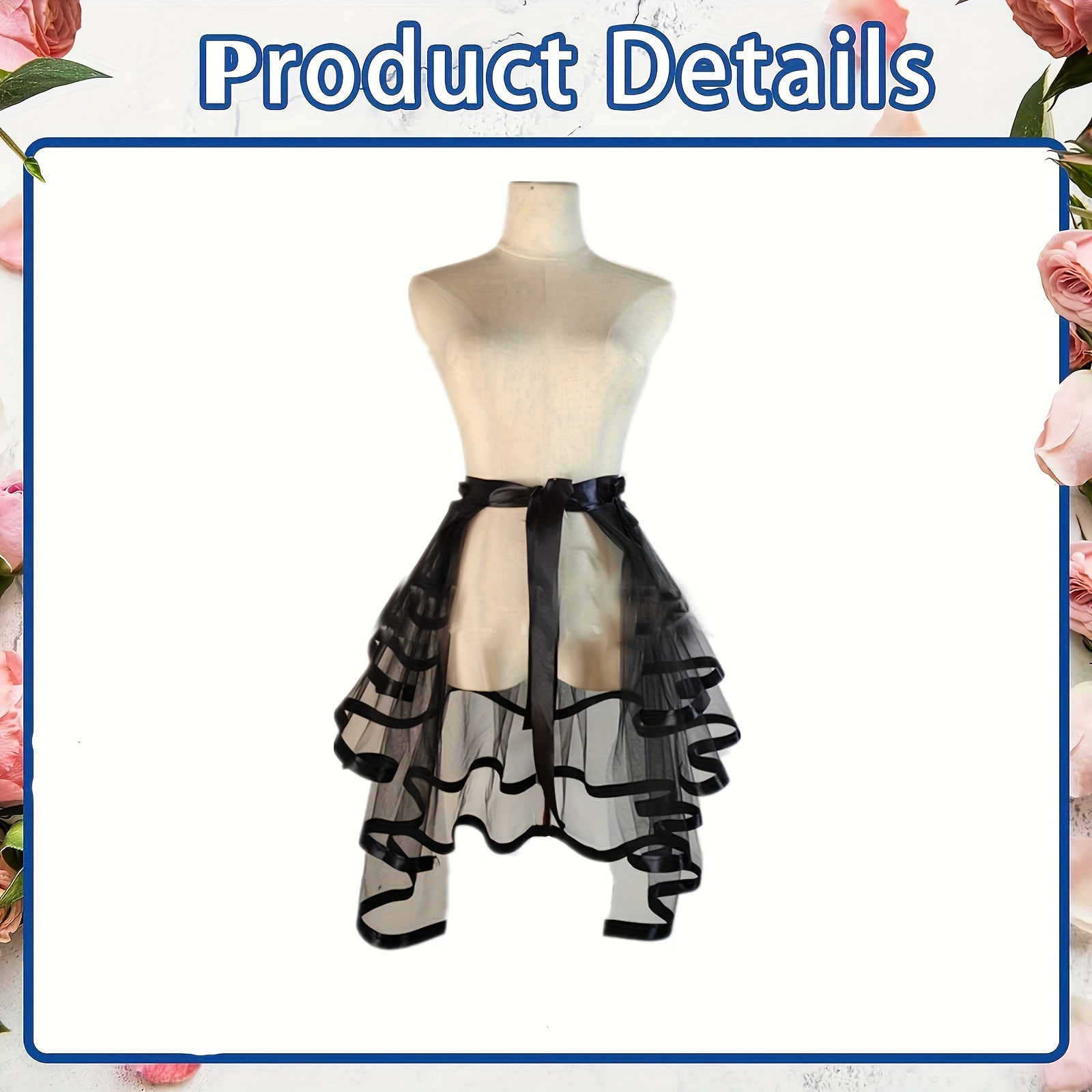 Fashion Stage Performance Game Costume Lace-up Puffy Skirt Elastic Half-circle Skirt