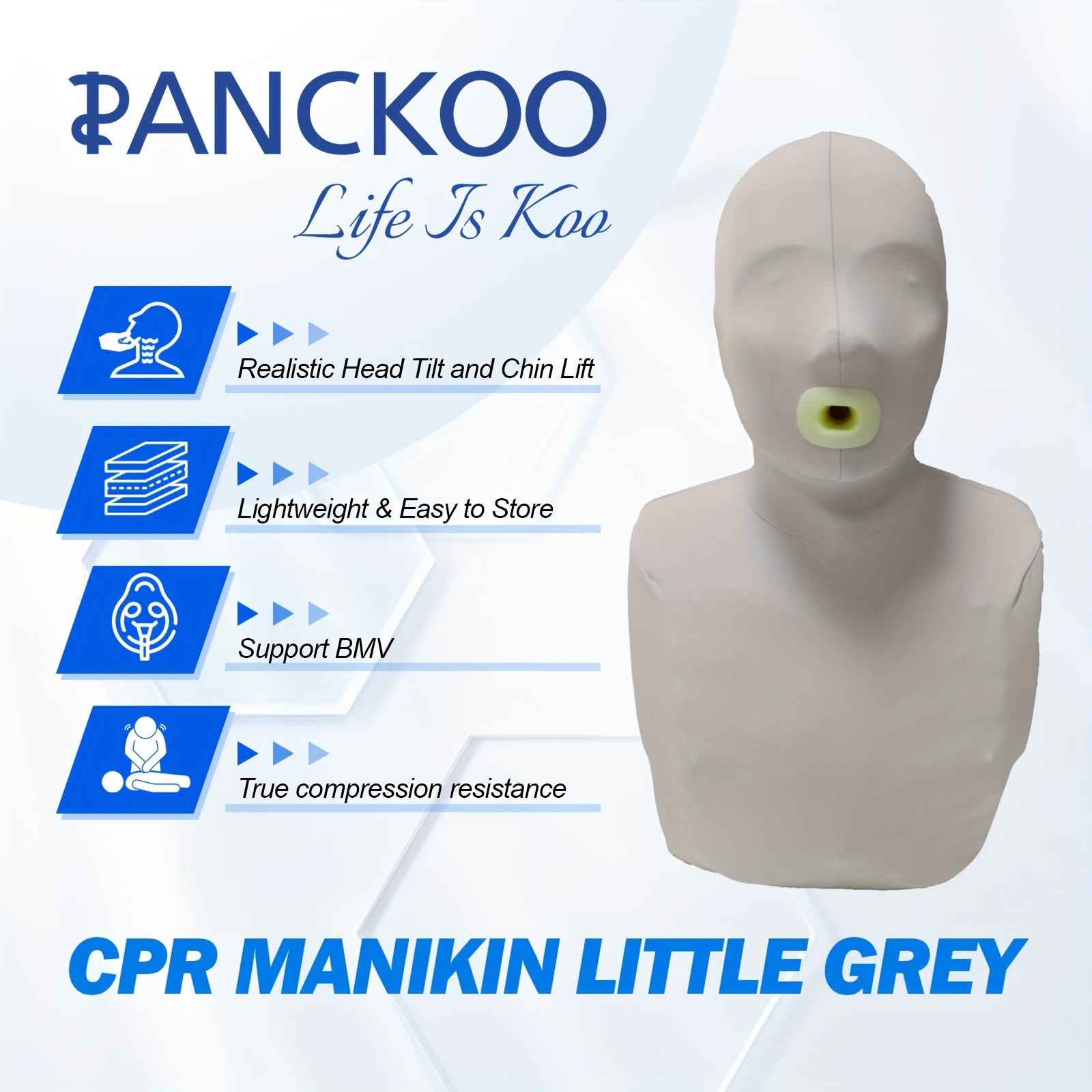 

1pc "little Grey"- Professional Adult Cpr Manikin For Cardiopulmonary Resuscitation Training