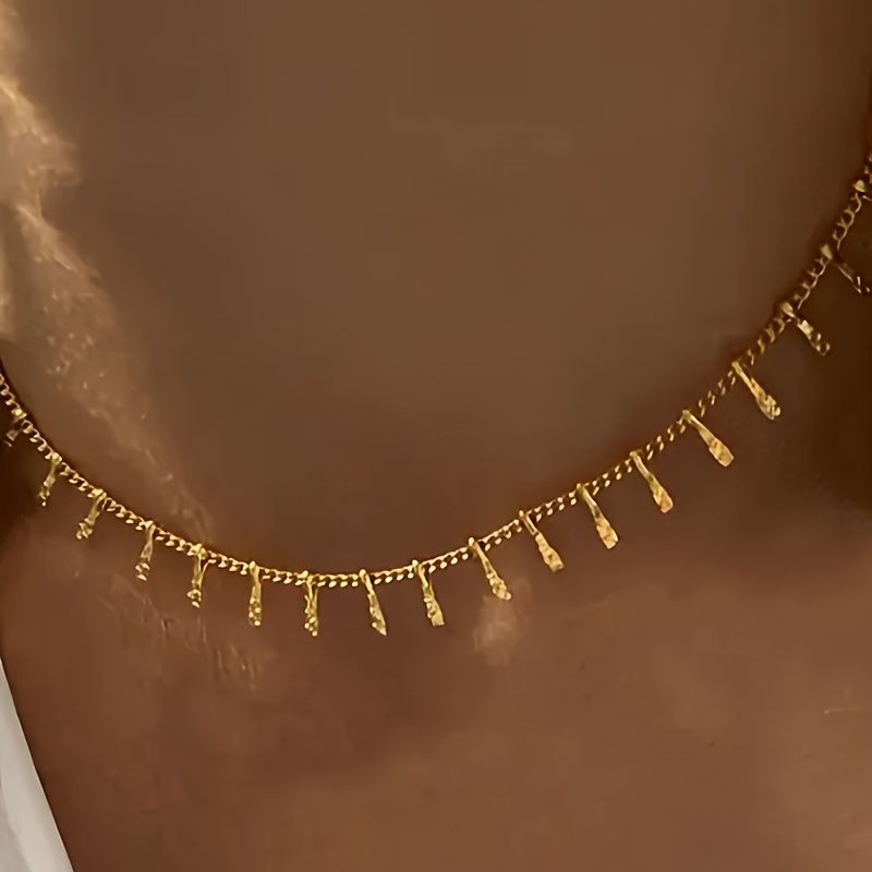 TEMU Catena da Clavicola ed Elegante da 1 Pezzo, in Acciaio Inossidabile, Collana con Ciondolo da Donna, Accessori Femminili, Adatta per Uso , Regalo