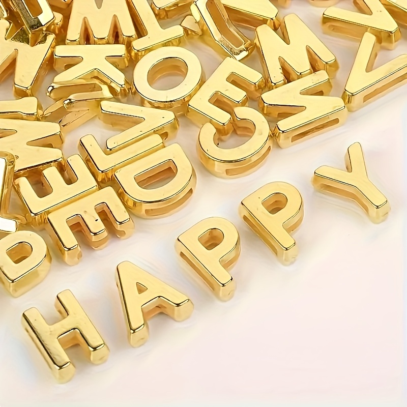 Image of 101/201/301pcs Silvery Large Letter Acrylic Beads Random Letters A-z With Holes Loose Beads Suitable For Handmade Bracelets Necklaces Materials