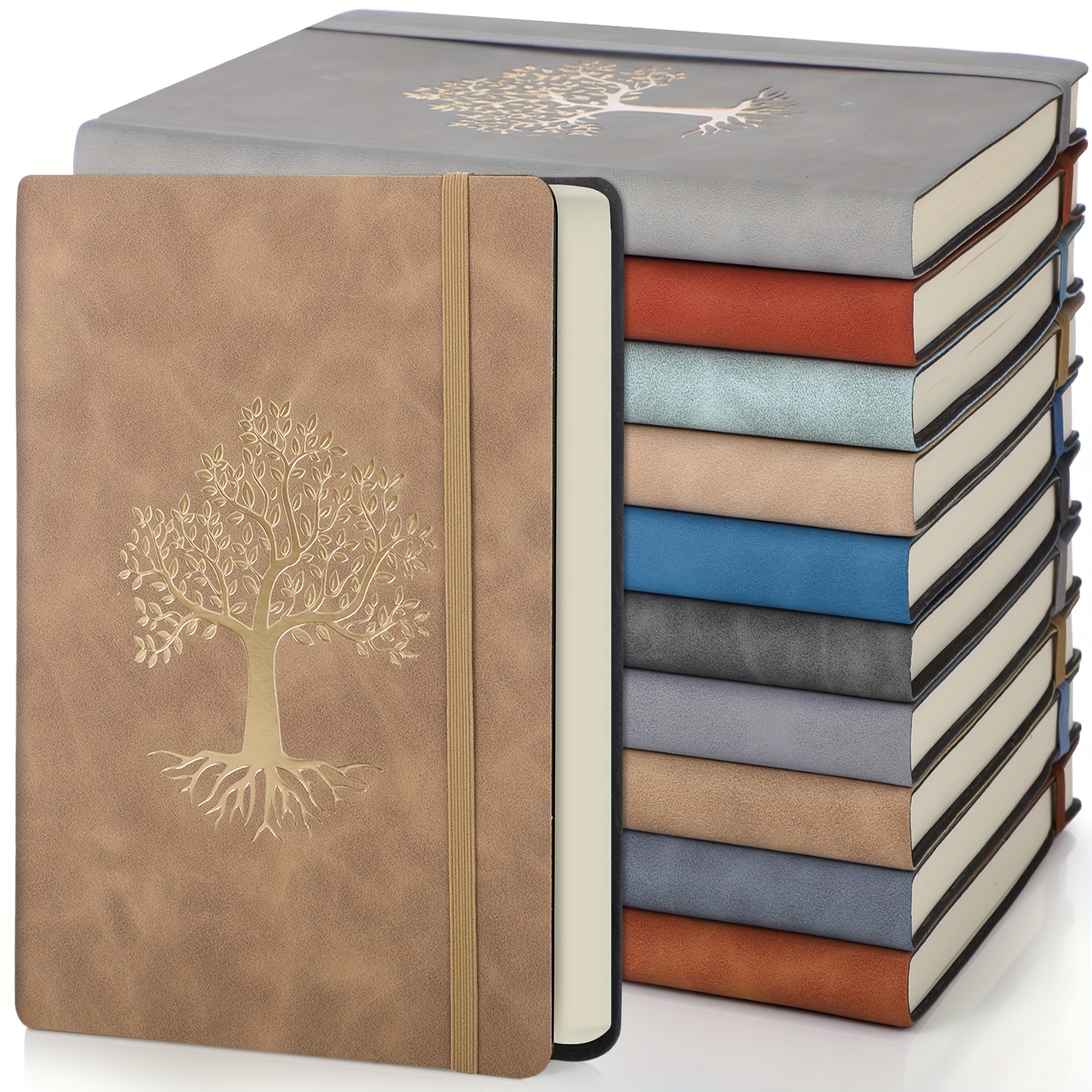 item picture 10 pack lined journal notebook a5 leather hardcover journals for writing 200 pages 10 colors notepad for travel work   business note taking diary 5 7 x 8 3 color