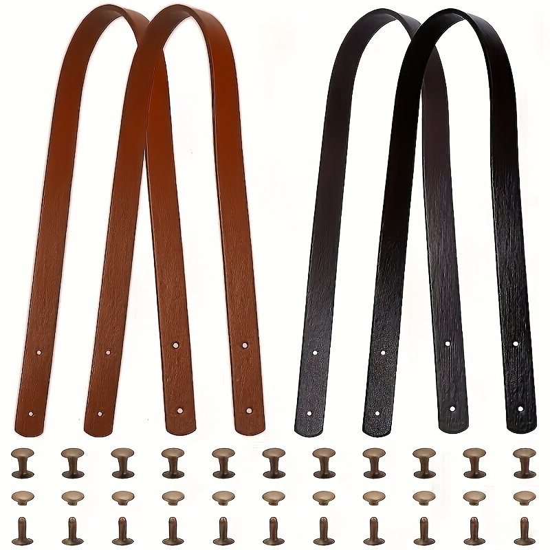 E-shop 4 Stück PU-Leder-Griffe mit Eisenösen – Ersatz-Handtaschenriemen für , DIY Geldbörsen-Zubehör, DIY Geldbörsenherstellung