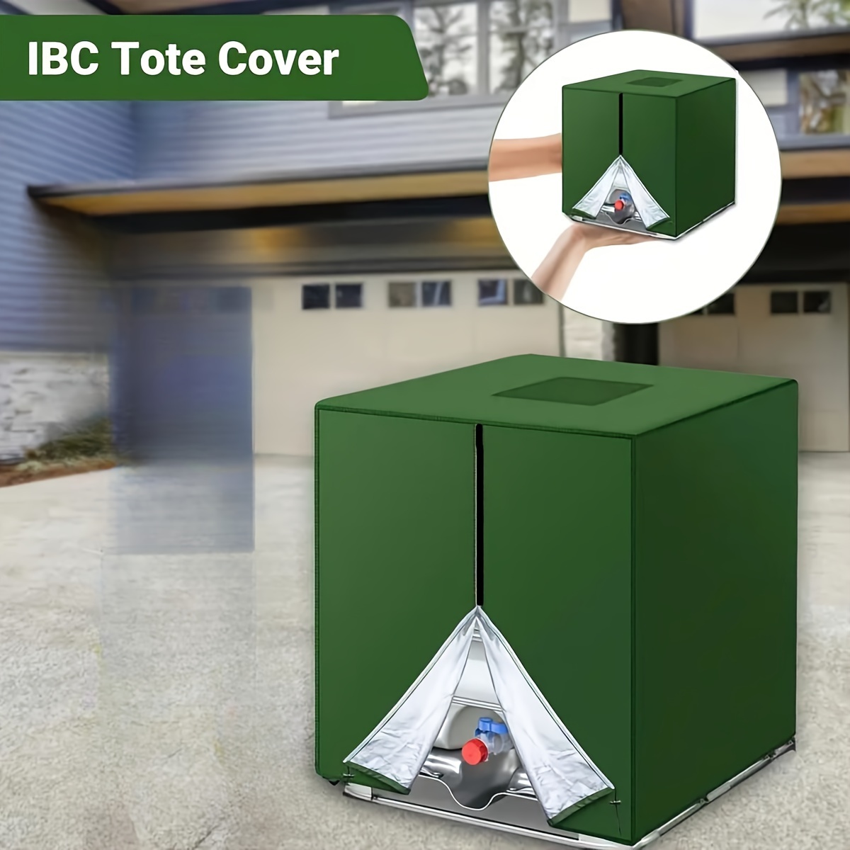 

Waterproof Sun Protection Cover For Outdoor Water Tank, Ibc Ton Barrel Green Cover, Fits 1000l Size - Garden Tools & Lawn Care Accessory, 1pc