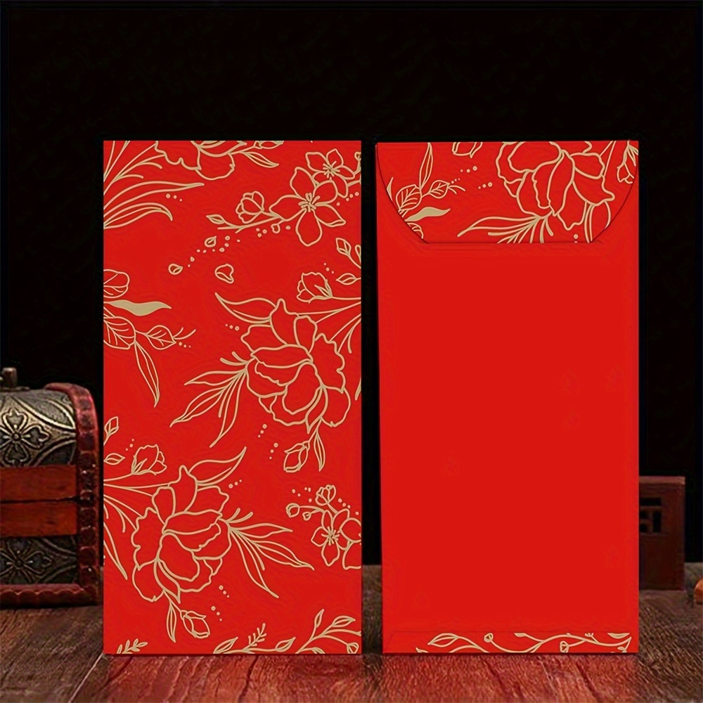 

10 Red New Year Red Envelopes, Chinese Gift Pattern, Suitable For New Year Birthday Wedding Party Christmas