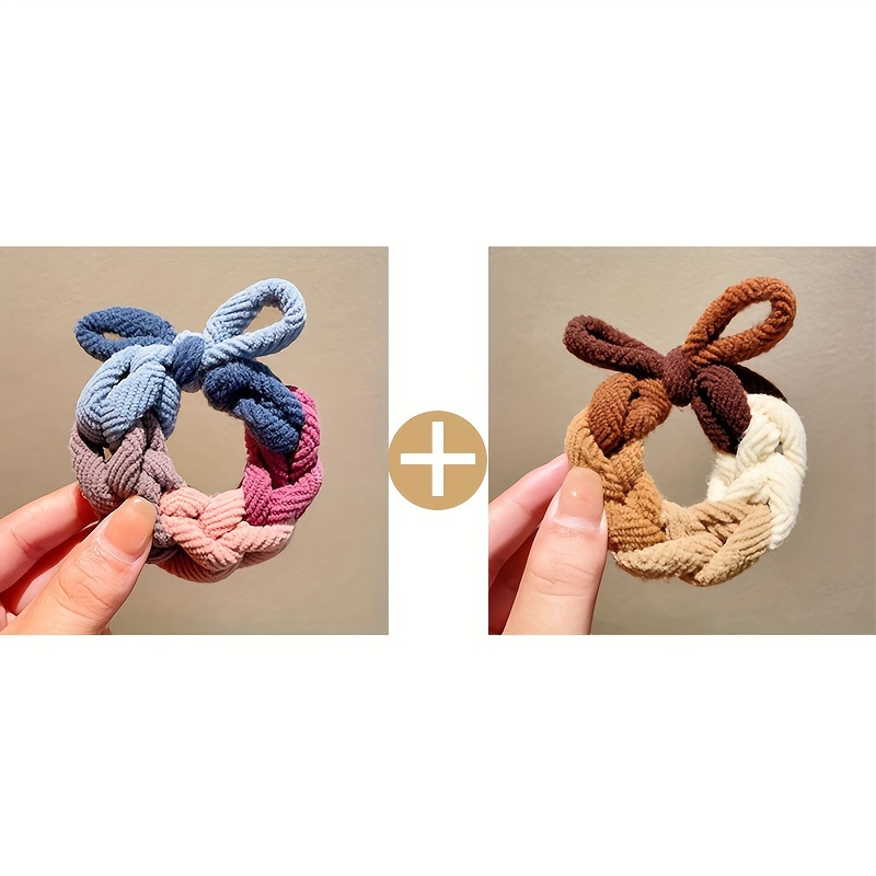New Style Hair Ties For Bun Hairstyles, Featuring High Elasticity And Durability, Easy Design With Bow Decorations, Thick Hair Bands For Ponytails