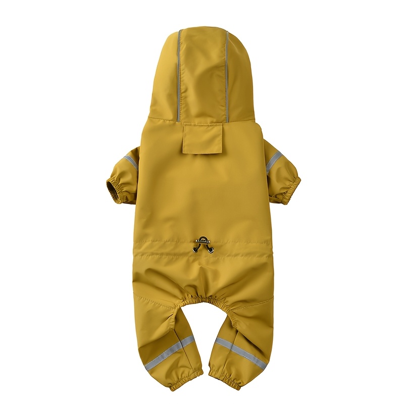 TEMU Pet Four-legged Raincoat, Reflective Hooded Rain Poncho For Dogs, Outdoor Rainwear For Small Breeds Like Teddy And Corgi