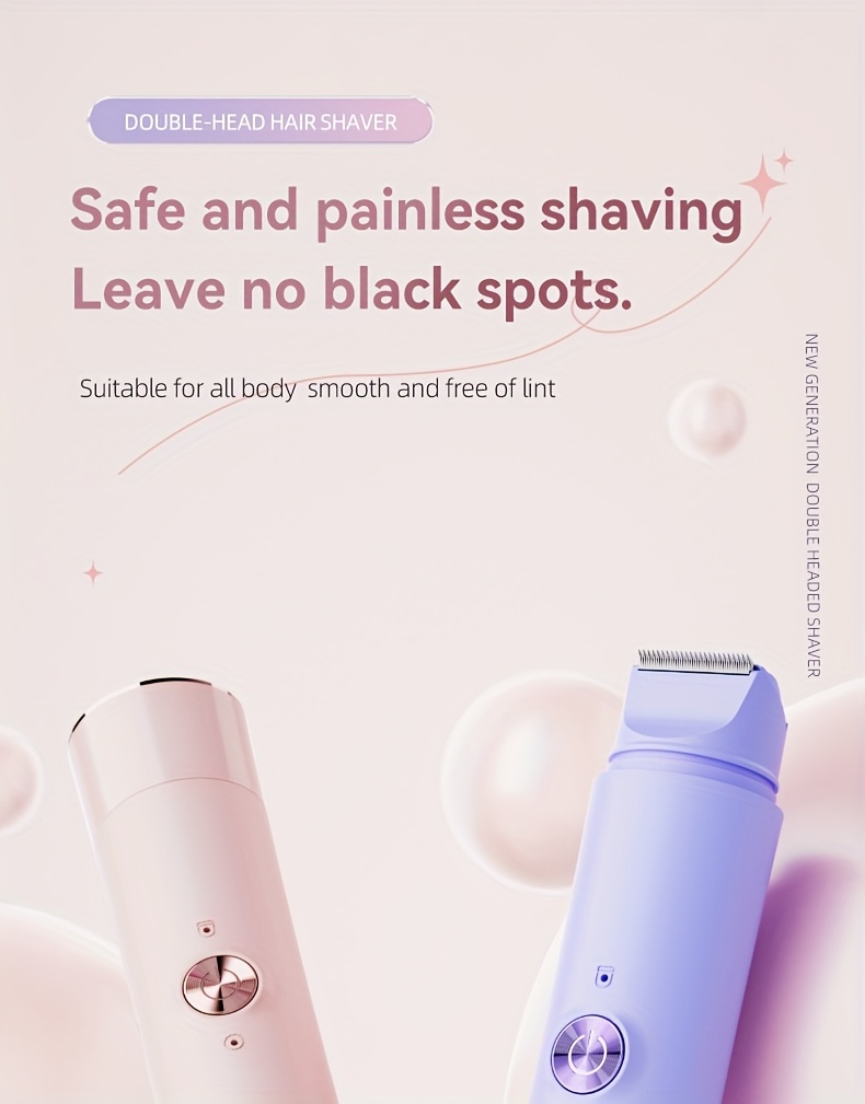 1pc rechargeable   cordless electric shaver 2in 1 unisex electric shaver   bikini trimmer wet and   hair trimmer and facial epilator for bikini under  legs   body and face Product details 0