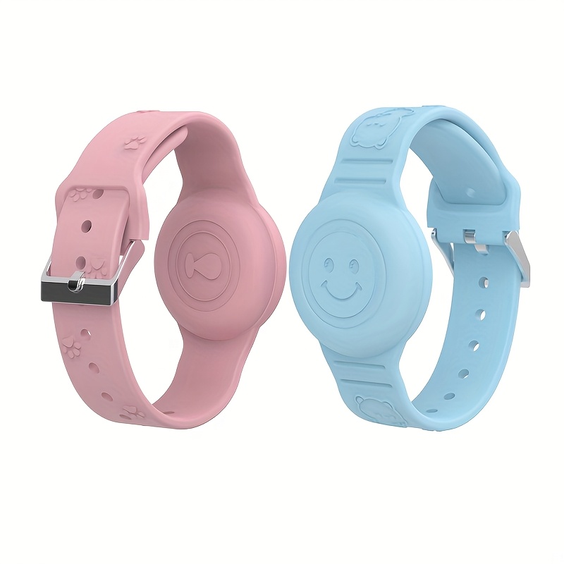 Image of Airtag Gps Protective Case, Pattern, Tag Hidden Wristband, Lightweight Gps Compatible With Airtag Watch Band For Anyone (blue & ), Adjustable Strap, Anti-fall Design, Durable And Wear-resistant