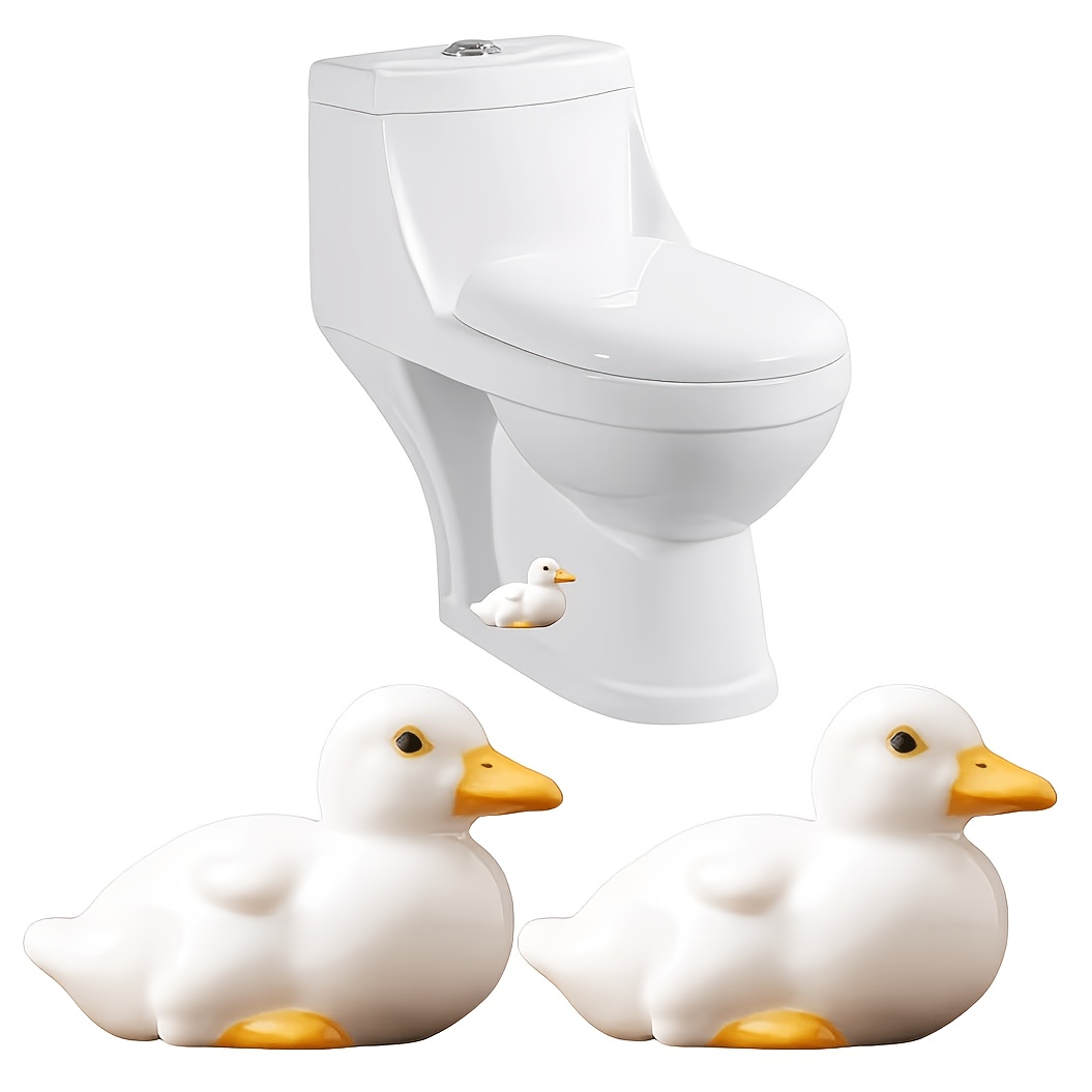 TEMU Lot de 2 cache-vis de toilette de canard, capuchons décoratifs pour vis de toilette, capuchons en céramique pour vis de toilette, capuchons pour