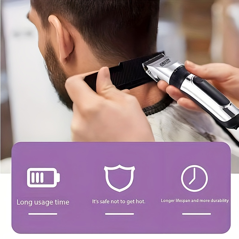 Tondeuse Professionnelle pour Hommes avec Charge Rapide USB-C, Kit de Tondeuse à Cheveux Professionnelle pour la Maison/Affichage Numérique, Haute Qualité Rétro Argenté, Tondeuse Sans Fil, Longue Autonomie de Batterie, Tondeuse Professionnelle pour Hommes, Inclut Câble de Charge et Peigne