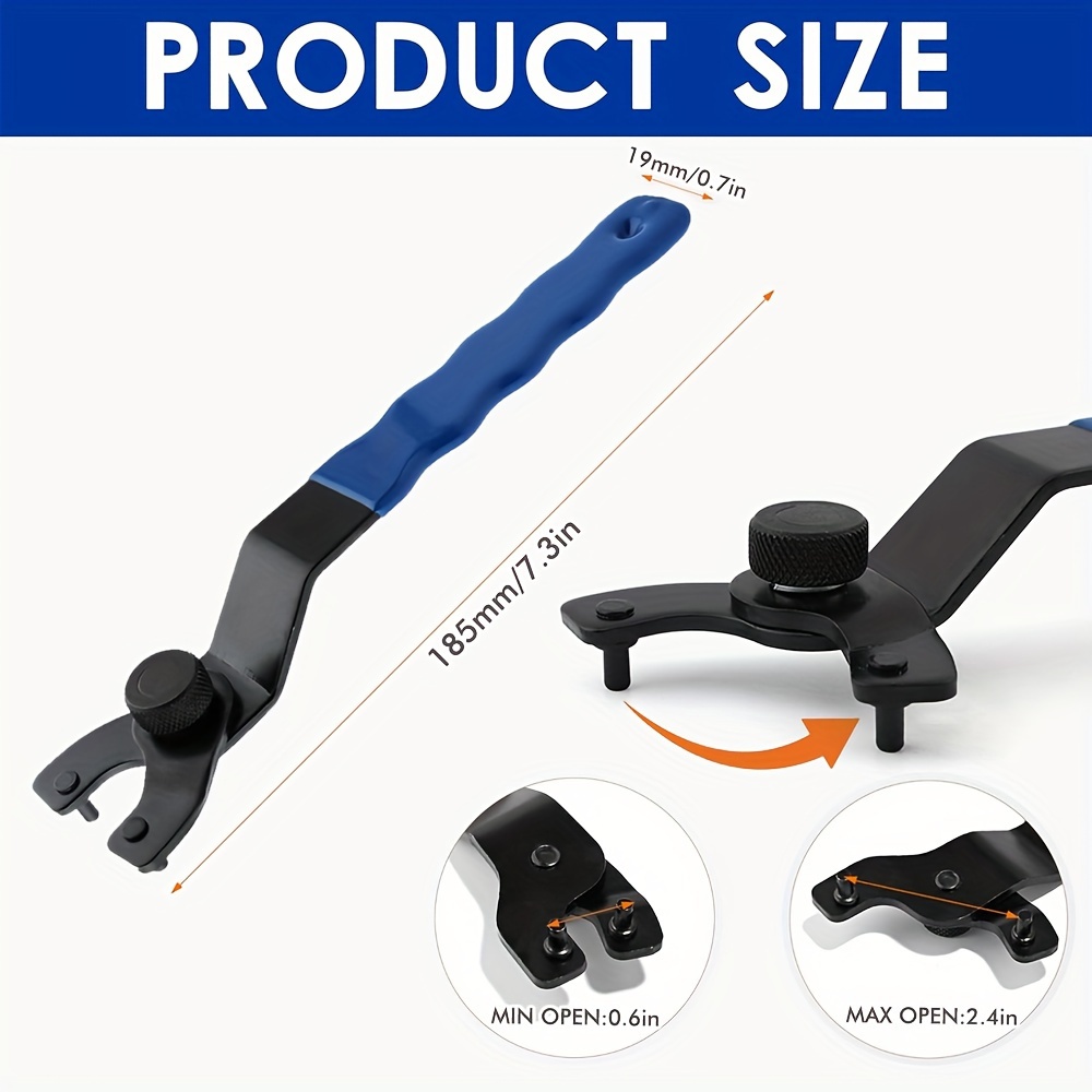 Image of Shdy Durable Steel Adjustable Pin Wrench For Construction - Ideal For Angle Grinder Hubs & Bearings, Manual Operation, Shdy