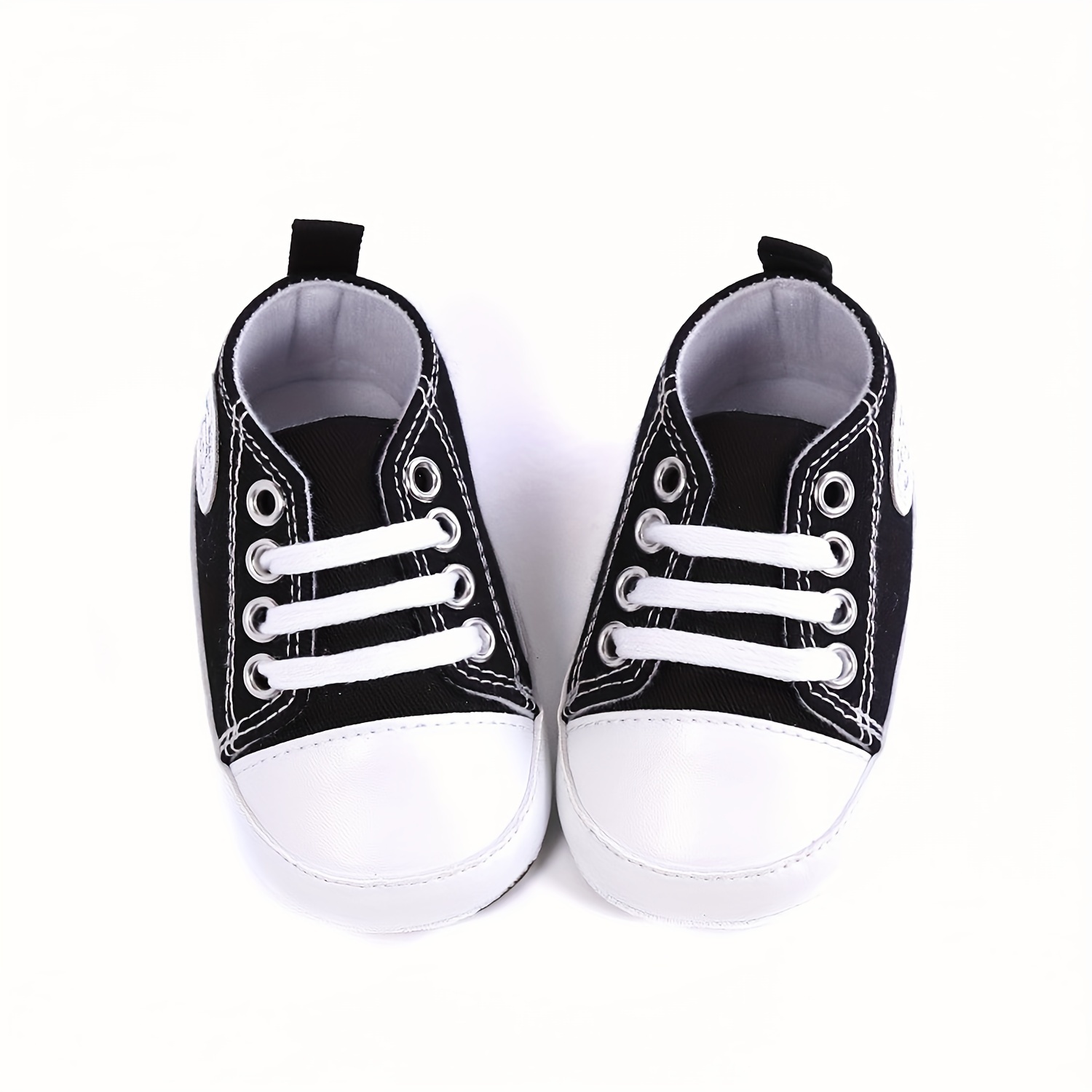 RABEISIR Baby ' Toddler Walking Shoes - Soft Canvas Sneakers with EVA Cushion, Adjustable Lace-Up Low-Top Design, 4-Color Options (White/Pink/Black/Red) for All-Season Casual & Party Wear, Party Toddler Sneakers | Classic Sneaker Design | EVA Cushioned Sole, Toddler Shoes, RABEISIR