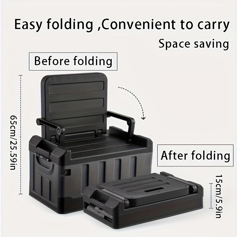 Gray Outdoor Folding Storage Box, Suitable for Car Trunk Storage, Collapsible Camping Box, Portable with Large Capacity for Camping Gear And Moving, Durable And Heavy-Duty Storage Solution